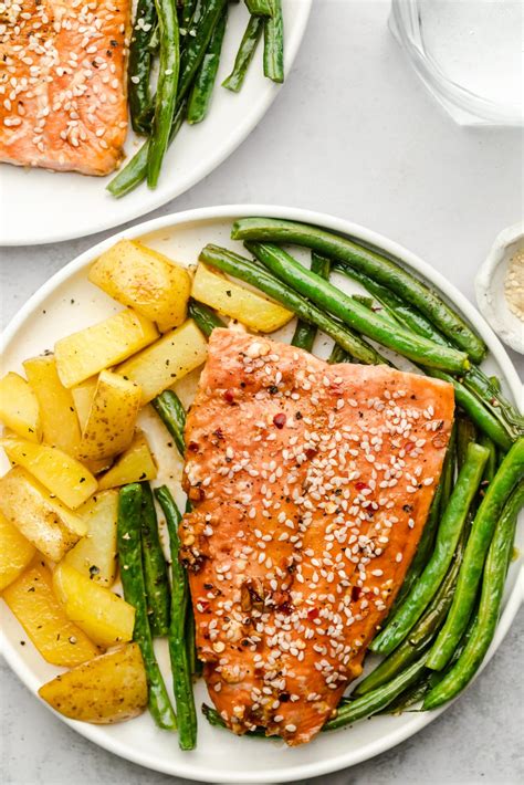 Whole30 Asian Sheet Pan Salmon Meal The Bettered Blondie