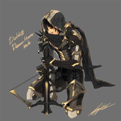 Image With 1boy Armor Black Hair Bow Weapon Crossbow