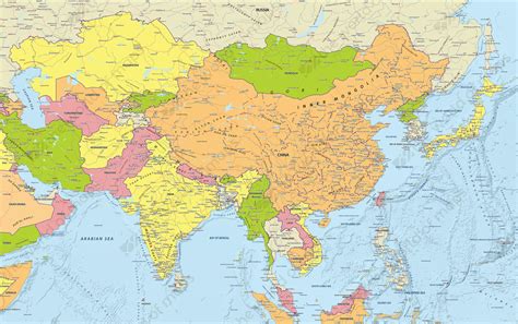 Digital Political Map Central Asia 642 The World Of