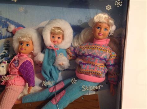 barbie winter holiday t set sledding sisters stacie kelly koko skipper ebay