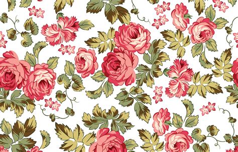 Wallpaper Flowers Retro Background Pattern Roses Texture Pattern