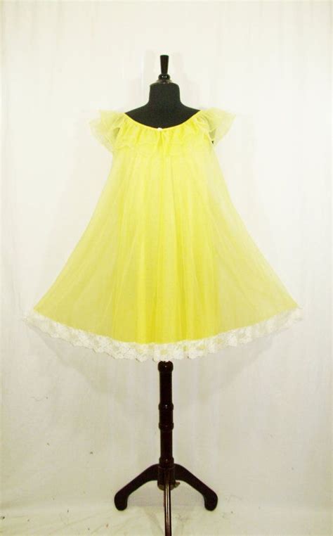 1960s Intime Yellow Babydoll Nightie By SirenCallVintage On Etsy