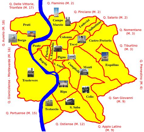 Mappa E Cartina Dei 19 Municipi E Quartieri Di Roma