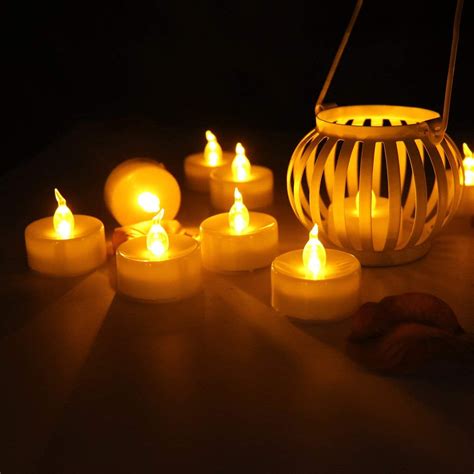 Flameless Led Tea Light Candles With Timer Cr2032 Battery Powered