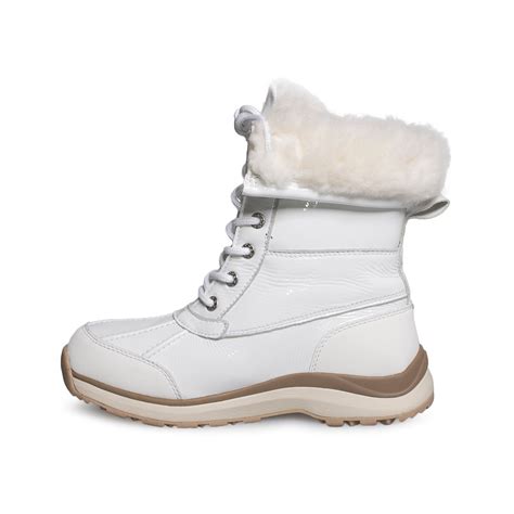 Ugg Adirondack Iii Patent Leather White Boots Womens Mycozyboots
