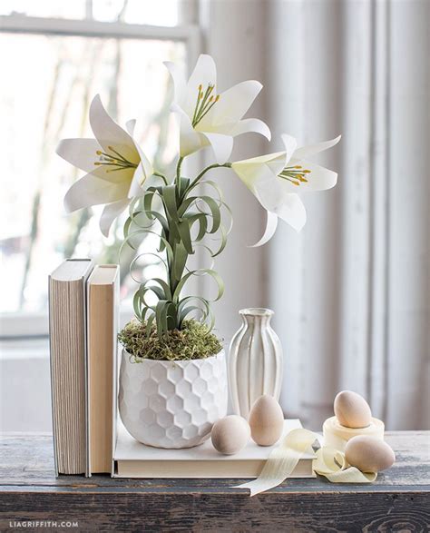 Potted Easter Lily Flower Easter Lily Paper Flowers Paper Flowers Diy