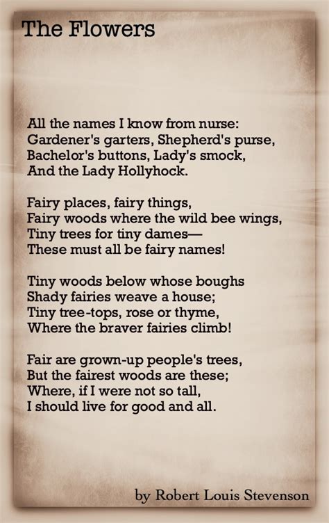 Robert Louis Stevenson Classic Famous Poetry