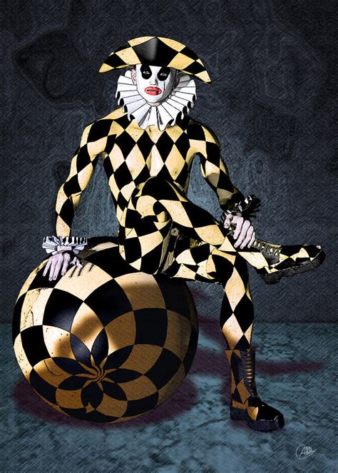 Harlequin Circus Mime Digital Art By Quim Abella Pixels