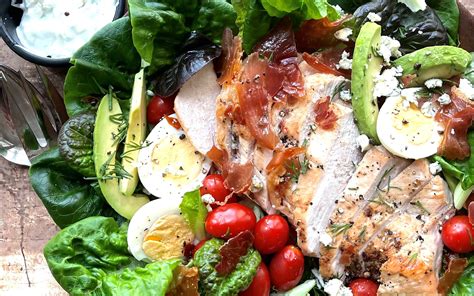 Cobb Salad With Roasted Turkey And Blue Cheese Dressing Grannys