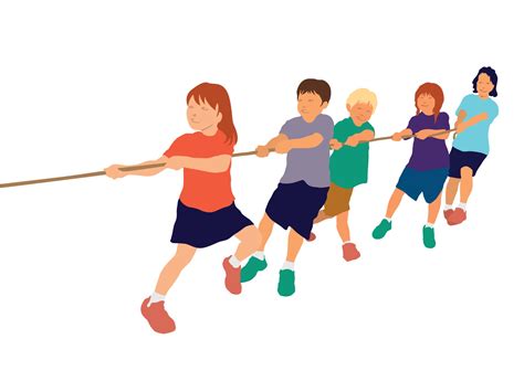 Tug Of War Children Playing On Illustration Graphic Vector 2267454