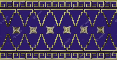Premium Vector Traditional Ethnic Songket Pattern Blue Gold