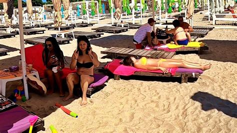 Constanta Romania Happy Summer Vacation On Plaja Mamaia Sunbathing And Enjoying The Day Youtube