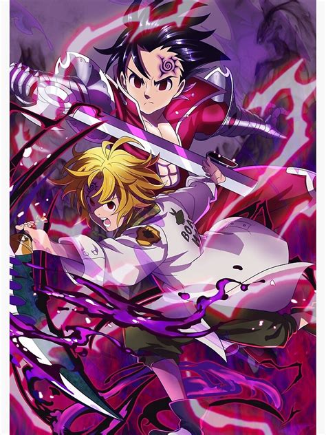 Seven Deadly Sins Zeldris And Meliodas Poster By Pokianne Redbubble