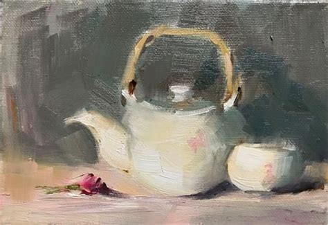 Daily Paintworks Tea Pot Set Original Fine Art For Sale Naomi