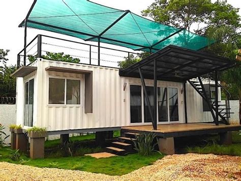 Shipping Container Home With Artificial Green Roof Deck Costa Rica