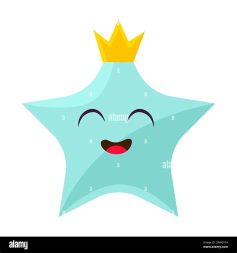 Cute Star Cartoon Illustration Funny Star Character For Kids Isolated