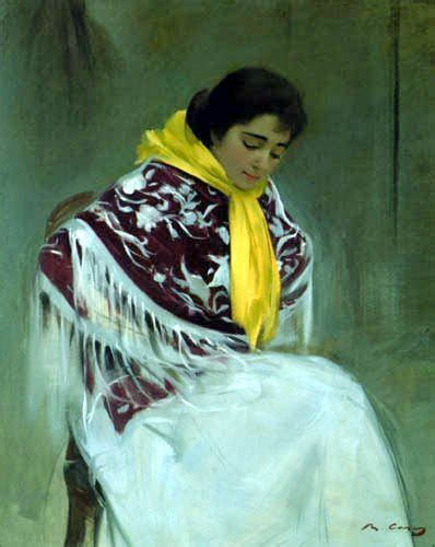 Ramon Casas I Carbó Vrouw Met Gele Sjaal 1908 Mijnnieuweschilderijnl
