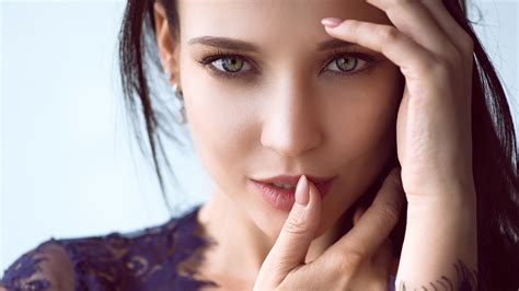 Angelina Petrova Hdr Women Model Face Lips Looking Away Hd