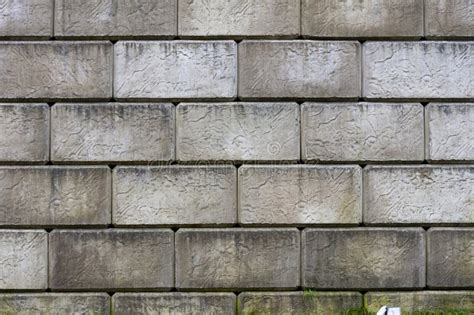 Large Concrete Block Retaining Wall Abstract Stock Photo Image Of