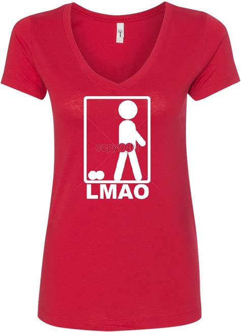 Lmao Stick Man Figure V Neck T Shirt Laughing My Ass Off Red Xl Clothing Shoes