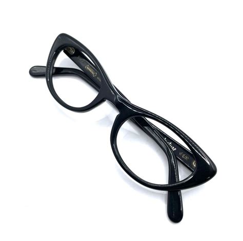 vintage 1960s black eyeglass frames never used gem
