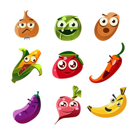 Pics Of Cartoon Fruits And Vegetables Designtube