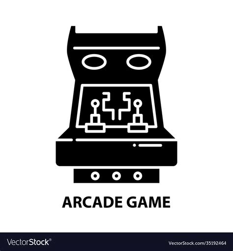 Arcade Game Icon Black Sign With Editable Vector Image