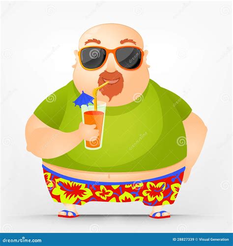 Cheerful Chubby Man Stock Vector Illustration Of Human 28827339