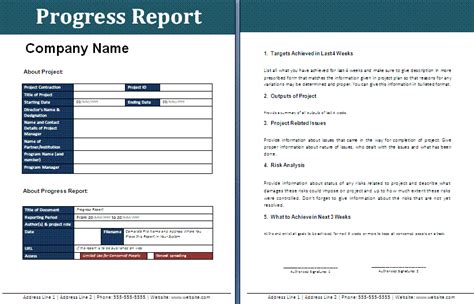 Progress Report Template → Free Report Examples