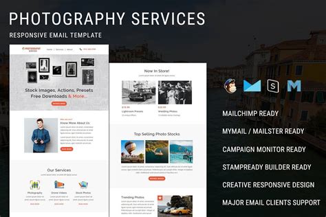 Photography - Email Template | Email templates, Responsive email template, Email newsletter template