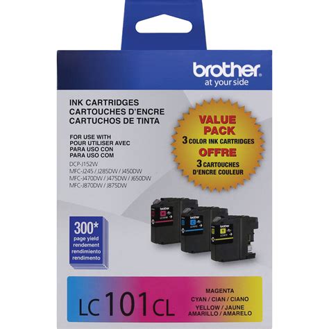 Brother Lc101 Innobella Ink Cartridge 3 Color Pack Lc1013pks Bandh