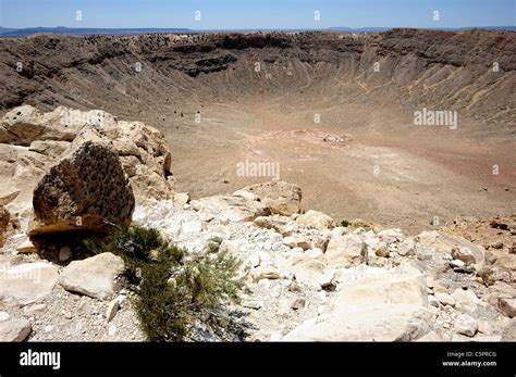 Meteor Crater Near Winslow Arizona Usa Stock Photo Alamy