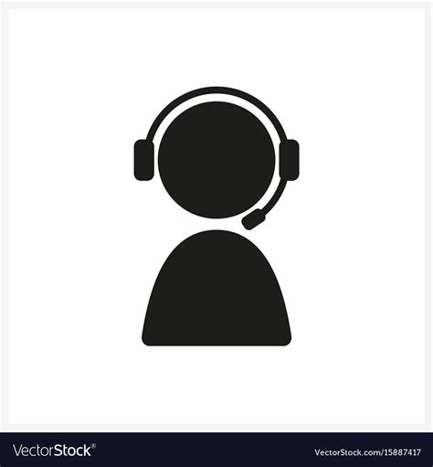 Call Center Operator Wearing Headset Icon Vector Image