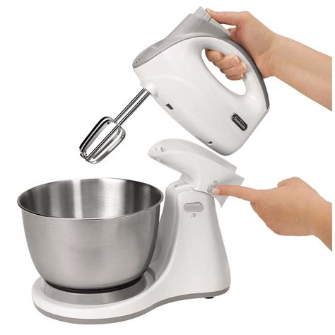 Small Hand Mixer Stand Steel Mixing Bowl Countertop Kitchen Cooking