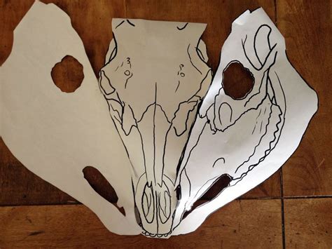 Sorceress With Skull Mask And Horns Skull Mask Paper Mache Animals