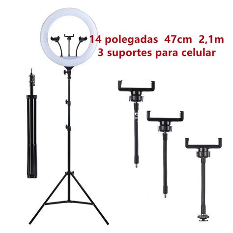 14 Polegadas 37cm Ring Light Iluminador 12 Polegadas Com Tripé De 2 Metro 30cm Shopee Brasil