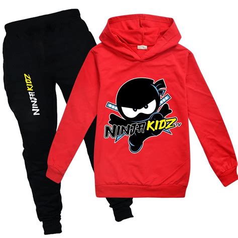Lucky Ninja Kidz Hoodie Tracksuit Set Hooded Sweatshirt Toppant Outfit