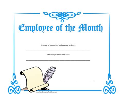 Employee Of The Month Certificate Templates At
