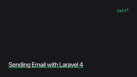 Sending Email With Laravel 4 Culttt