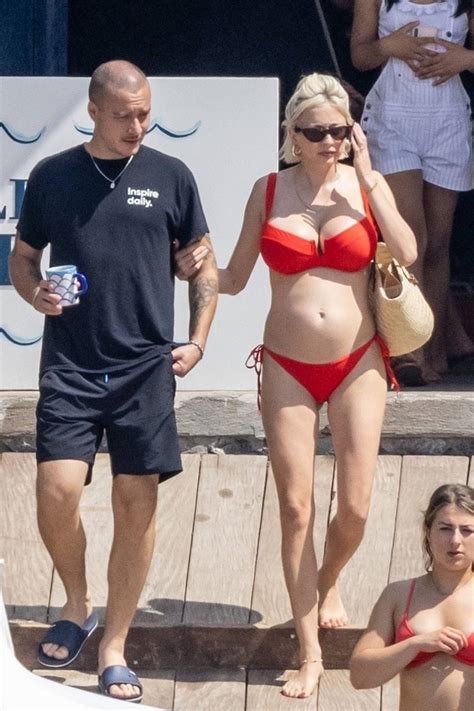 Caroline Vreeland Shows Her Baby Bump In A Red Bikini While On Vacation With Husband Nicolas
