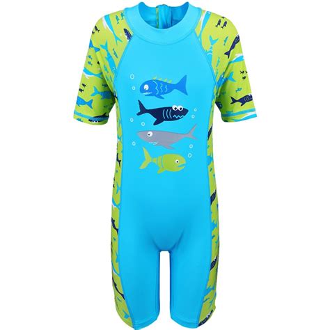 2017 Summer Kids Cartoon Sharks Swimwear Rash Guards Sun Protection