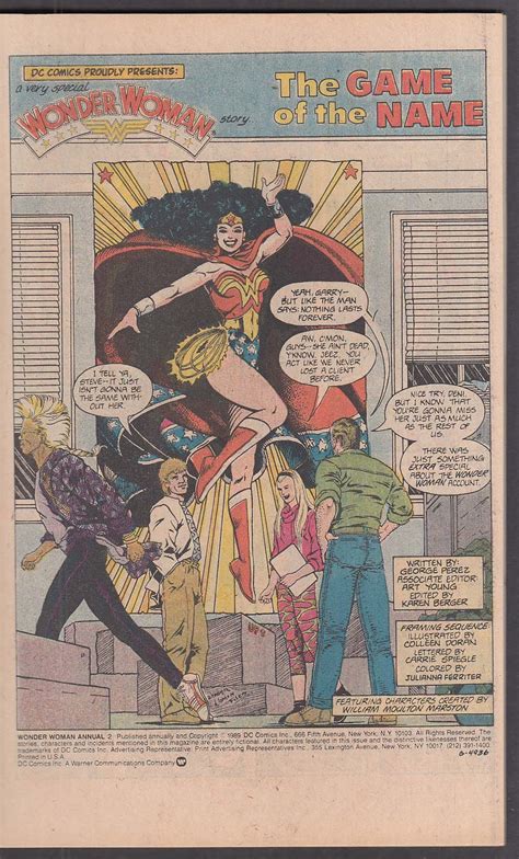 Wonder Woman Annual 2 Dc Comic Book 9 1989