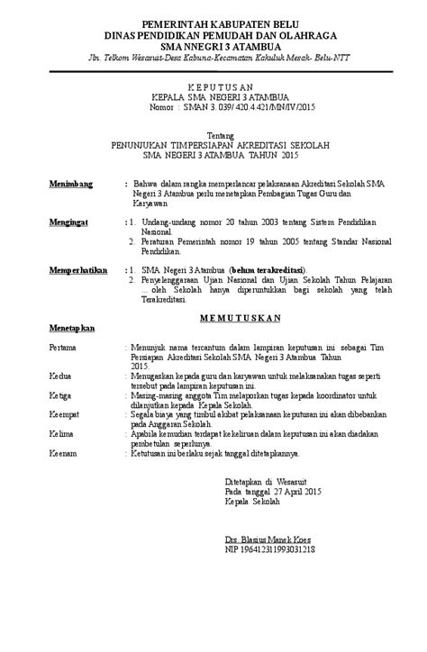Detail Contoh Surat Penunjukan Pelaksana Tugas Kepala Sekolah Koleksi