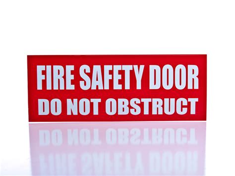 Sign Fire Safety Door Do Not Obstruct Red Buy Online Perth Based