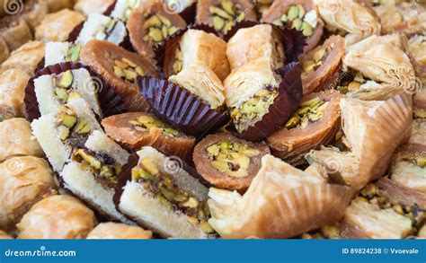 Traditional Arabian Sweet Pastry Baklava Close Up Stock Photo Image