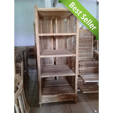 Persediaan ini berisi bahan mentah yang menjadi bahan utama dalam membuat produk anda. Rak Buku Susun Kayu Jati Mentah | Shopee Indonesia