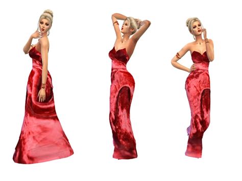 The Sims Resource Red Velvet Dress