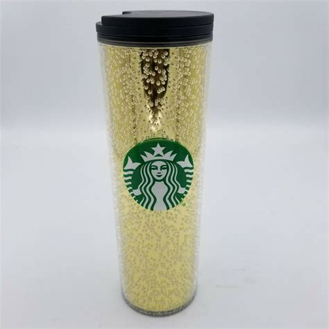 Starbucks 2020 Holiday 16 Oz Gold Bubble Hot Cold Coffee Tumbler Travel