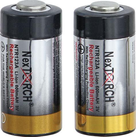 Nextorch Rechargeable Battery Two Pack Flashlights Nxntr123a