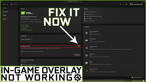 Geforce In Game Overlay Settings Not Working In Game Overlay Not
